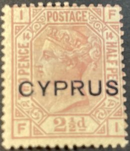 CYPRUS # 3-MINT/NO GUM---SINGLE---PLATE # 14---1880