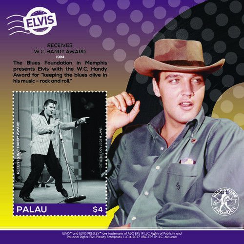 Palau 2017 - Elvis Presley - Receives W.C. Handy Award - Souvenir Sheet - MNH