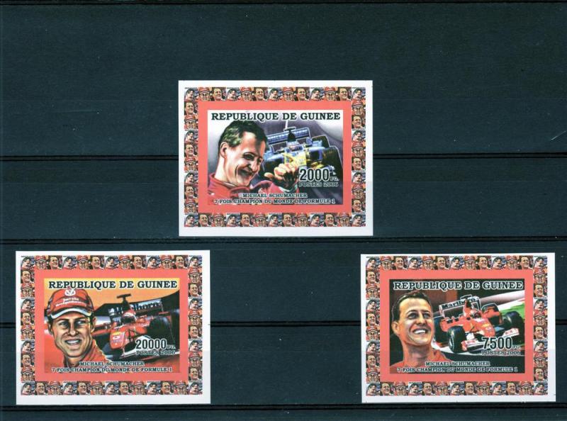 Guinea 2006 Michael Schumacher 7 Times W.Champion 3 SS MNH 