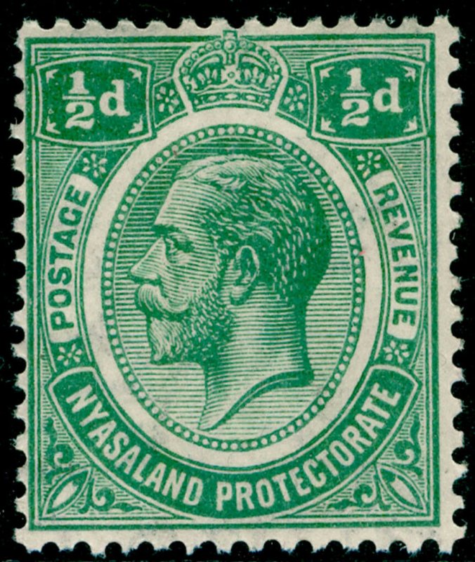 NYASALAND PROTECTORATE SG100, ½d green, LH MINT. WMK SCRIPT