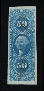 EXCELLENT GENUINE SCOTT #R60a FINE 1862-71 BLUE 1ST ISSUE ORIGINAL PROCESS 18216