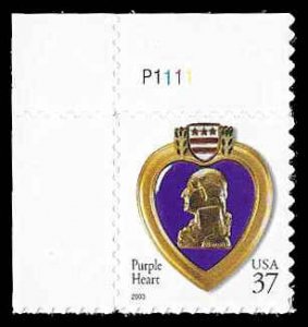 PCBstamps   US #3784A 37c Purple Heart, MNH, (48)