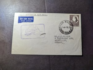 1951 Australia Airmail First Flight Cover FFC Canberra to Roseville Sydney