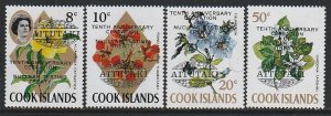 1973 Aitutaki - Sc 73-6 - MNH VF - 4 single - Cook Islands overprints - Nuclear
