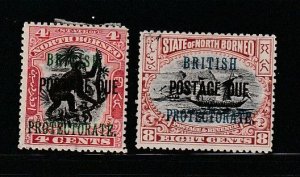 North Borneo J23, J25 MH Overprints