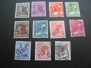 GERMANY BERLIN 1949 USED RED OVERPRINT   LOT APPROX.  50 EUROS VF/XF (117)