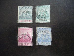 Stamps - Barbados - Scott# 70-72,74 - Used Part Set of 4 Stamps