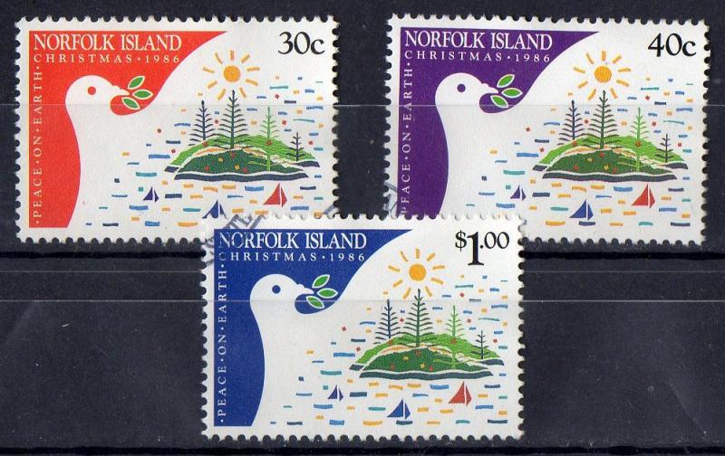 Norfolk Island 1986 Christmas Set of 3 Used
