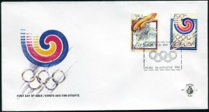 Aruba 38-39 FDC.Michel 49-50. Olympics Committee,member 162,Seoul-1988.