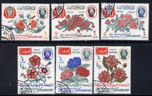Yemen - Royalist 1965 Flowers set of 6 cto, Mi 182-87 (SG...