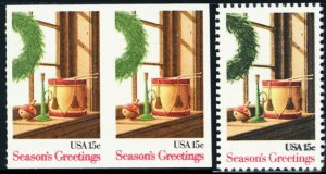 1843a, Mint 15¢ Imperforate Pair Error & Normal - Stuart Katz