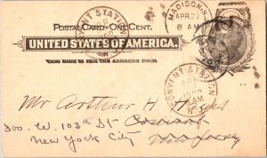 United States New Jersey Convent Station 1900 cork killer  Forwarding mark  1...