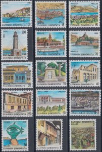 GREECE Sc #1685-99 CPL MNH HISTORICAL LANDMARKS and SITES