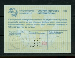 JERSEY CHANNEL ISLANDS C22 20p perfed JE - International Reply Coupon IRC