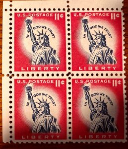 US # 1044A Liberty block of 4 11c 1961  Mint NH