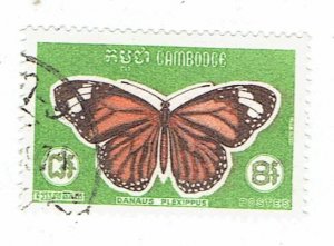 CAMBODIA SCOTT#212 1969 MONARCH BUTTERFLY - USED