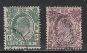 Straits Settlements # 109-110, King Edward VII, Used,