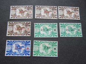 French New Caledonia 1945 Sc 266-73 set MH