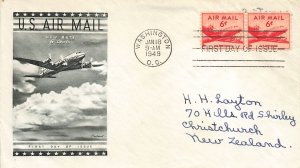 C39 6c AIRMAIL - Fleetwood sent to New Zealand