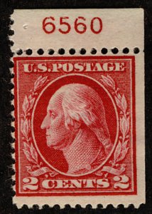 US #406 PLATE NUMBER SINGLE, VF mint hinged, wonderful stamp with large margi...