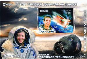 Somalia 2001 First French Woman in Space 4 S/S perforated #SOI 5/8B