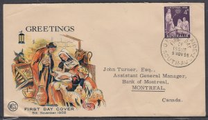 Australia Scott 313 WCS FDC - Christmas 1958