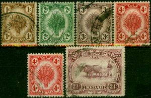 Kedah 1919 Set of 6 to 21c SG15-22 Fine Used