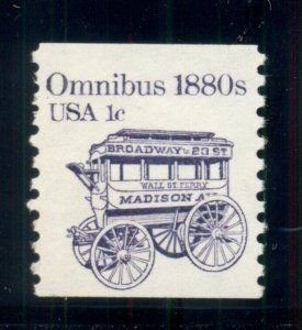 SCOTT  1897  OMNIBUS  1¢  COIL SINGLE  MINT NEVER HINGED