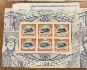 4806 Inverted Jenny sheet flaming tires VARIETY burning tires 