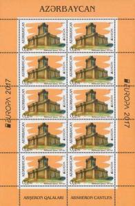 Azerbaijan Castles EUROPA Architecture 2017 MNH stamp 2 sheets