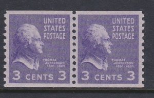 842 Thomas Jefferson Coil Pair MNH