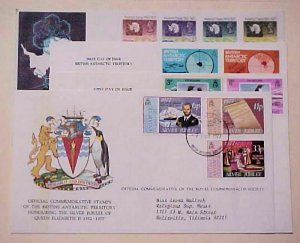 BRITISH ANTARCTIC  3 DIFF. FDC 1971-1982 CACHET ADDRESSED