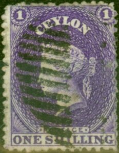 Ceylon 1870 1s Reddish Violet SG71b Fine Used