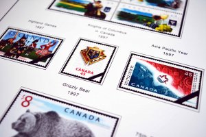 COLOR PRINTED CANADA 1989-1999 STAMP ALBUM PAGES (101 illustrated pages)