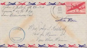 United States Fleet Post Office 6c Transport 1945 U.S. Navy, Comm. #47 Pacifi...