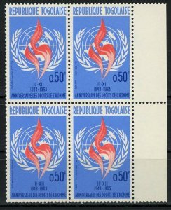 Men Rights Movement Anniversary ONU Block of 4 Stamps MNH