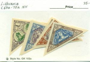 LITHUANIA #C63a-70a, Mint Never Hinged, Scott $35.00