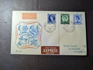 1963 Express England First Day Cover FDC Edinburgh 10 Local Use