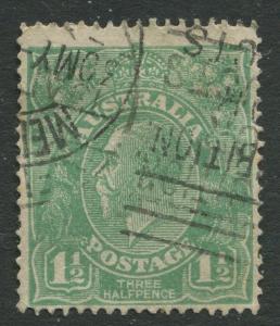 Australia - Scott 25 - KGV Head -1914 - Used - Wmk 9 - 1.1/2p Stamp