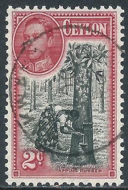 Ceylon, Sc #279c, 2c Used