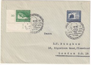 1938 German Sc# C59 C60 Zeppelin airmail cover  (FDC?)