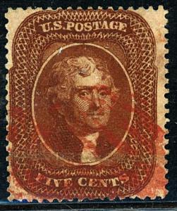 U.S. #30A Used F-VF Red Cancel