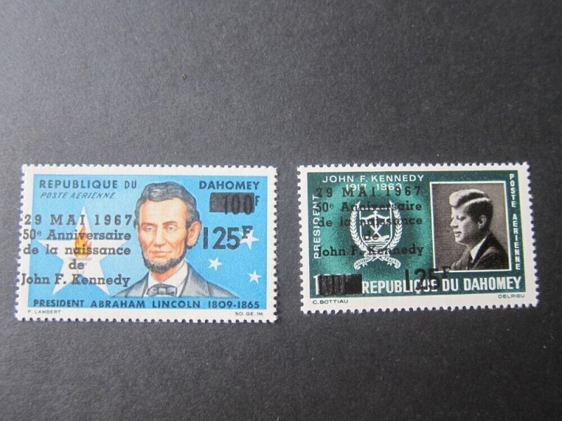 Dahomey 1967 Sc 55-56 John F Kennedy set MNH