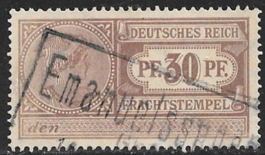 GERMANY 1916-18 30pf Brown Germania BILL OF LADING Revenue Erler No. L20a VFU