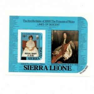 Sierra Leone 1985 - Princess Diana, Royal Baby REVAL - Souvenir Sheet - 723 MNH