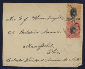 E16905 BRAZIL - 'MADRUGADA' PERF. 8,5 ON COVER FRAGMENT TO OHIO (USA)