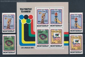 [121719] Montserrat 1984 Olympic Games Los Angeles Olympiad Set incl. sheet MNH