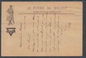 France, 1918 AEF Censored Soldier's Card to US