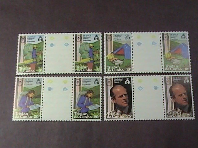 TRISTAN da CUNHA # 297-300-MINT/NH-COMPLETE SET OF CROSS GUTTER PAIRS--1981