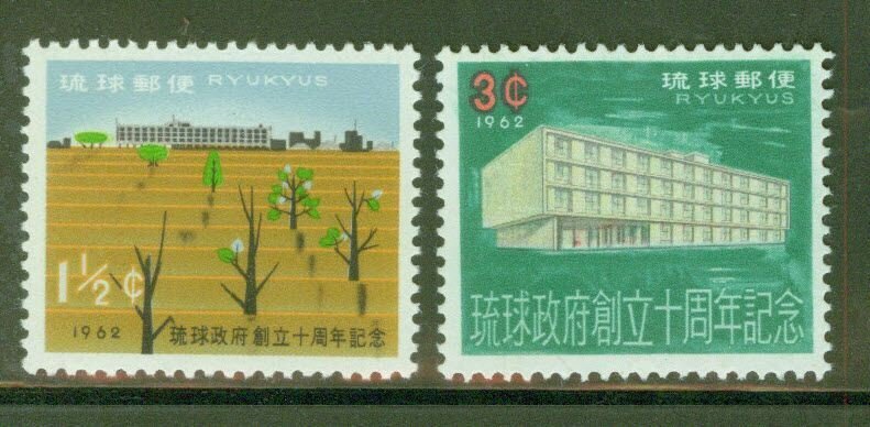 RYUKYU Scott 93-94 MNH** Trees and Government Building